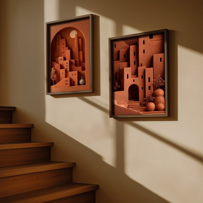 Wallity NAL207-70 Conjunto de 2 Pinturas Decorativas en MDF Multicolor